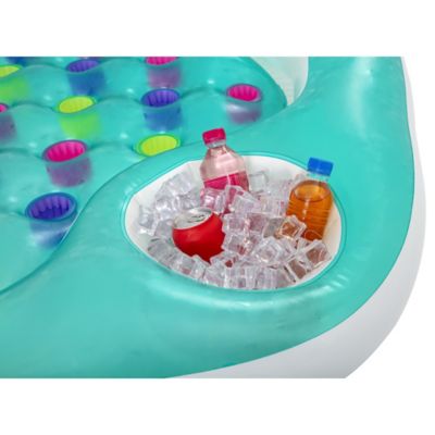 Image showing  H2OGO! Double Designer Pool Lounge - 7 ft.4 in. x 68.5 in. - Bestway Inlfatable, Fits 2 Adults, 43045E