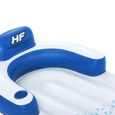 Image showing 7 th Hydro-Force Hydro Force: Indigo Wave Pool Lounge 72 in. x 42 in. - Bestway Inflatable, Pool Accessory, 43533E
