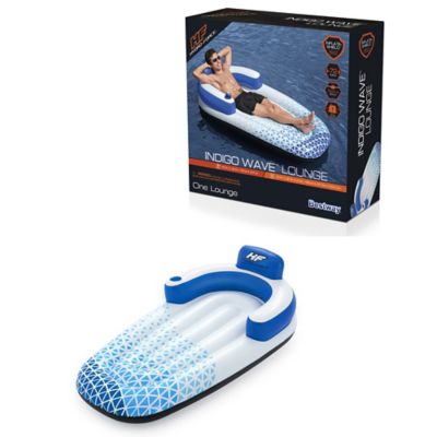 Image showing 9 th Hydro-Force Hydro Force: Indigo Wave Pool Lounge 72 in. x 42 in. - Bestway Inflatable, Pool Accessory, 43533E