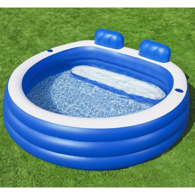Image showing  H2OGO! Splash Paradise Family Pool 7 ft.7 in. x 7 ft.2 in. x 31 in. - Inflatable, Blue & White, 54422E,