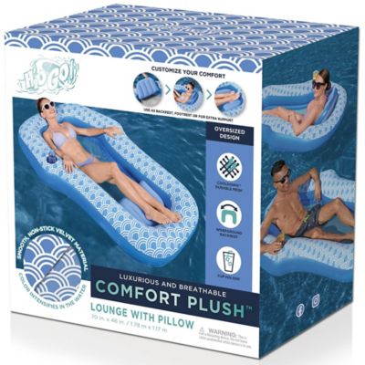 Image showing  Comfort Plush Pool Lounge 70 in. x 46 in. - Blue & White, Bestway, Water Float, 43554E