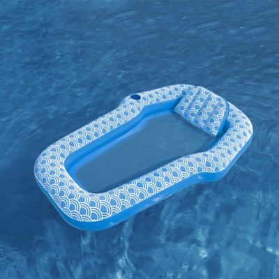 Image showing  Comfort Plush Pool Lounge 70 in. x 46 in. - Blue & White, Bestway, Water Float, 43554E