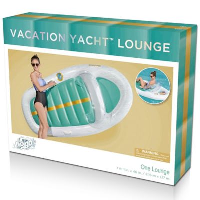 Image showing  Vacation Yacht Lounge - 7 ft.1 in. x 46 in. - White & Green, Bestway, 43650E