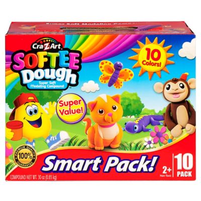 Cra-Z-Art Softee Dough Smart Pack - 10 Pack - Assorted Colors, Non-Toxic & Safe, 13565