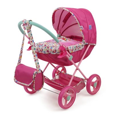 Baby Alive Deluxe Classic Doll Pram - Pink & Rainbow - Includes Matching Handbag/Diaper Bag, Fits Dolls Up to 18 in., T725036