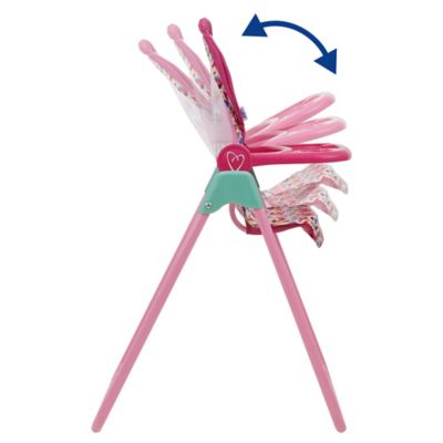 Image showing  Doll Highchair Set - Pink & Rainbow - 6 pc., Fits Dolls Up to 24 in., Highchair with Front Feeding Tray, T771036