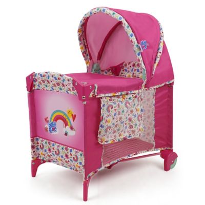 Baby Alive Deluxe Doll Play Yard - Pink & Rainbow - Fits Dolls Up to 18 in., Retractable Canopy, T762036