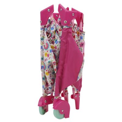Image showing  Deluxe Doll Play Yard - Pink & Rainbow - Fits Dolls Up to 18 in., Retractable Canopy, T762036