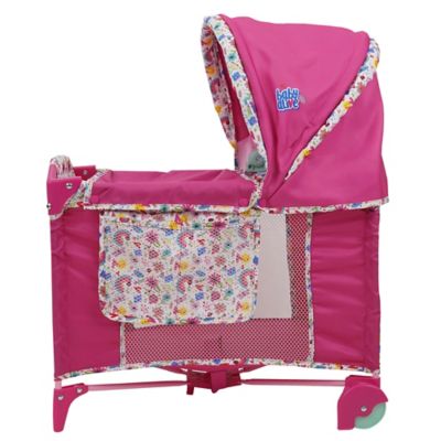 Image showing  Deluxe Doll Play Yard - Pink & Rainbow - Fits Dolls Up to 18 in., Retractable Canopy, T762036