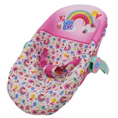 Image showing  Deluxe Doll Car Seat - Pink & Rainbow - 3-in-1, Fits Dolls Up to 18 in., T781036