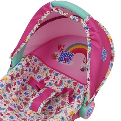 Image showing  Deluxe Doll Car Seat - Pink & Rainbow - 3-in-1, Fits Dolls Up to 18 in., T781036