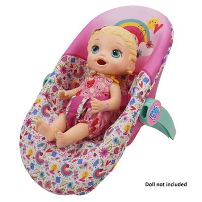 Image showing 5 th Baby Alive Deluxe Doll Car Seat - Pink & Rainbow - 3-in-1, Fits Dolls Up to 18 in., T781036
