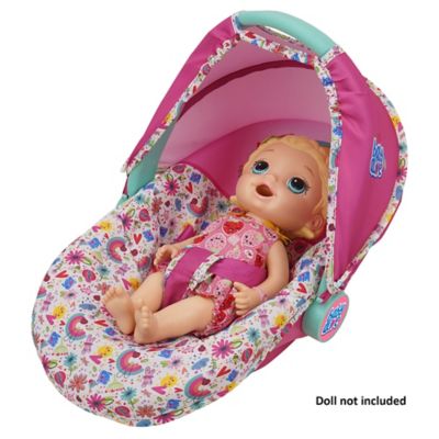 Image showing 6 th Baby Alive Deluxe Doll Car Seat - Pink & Rainbow - 3-in-1, Fits Dolls Up to 18 in., T781036