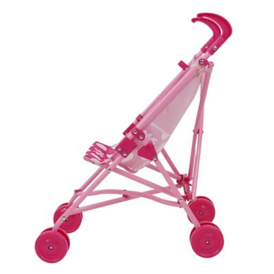 Image showing  Doll Umbrella Stroller - Pink & White Dots - Fits Dolls Up to 24 in., Easy to Fold for Storage, T702037
