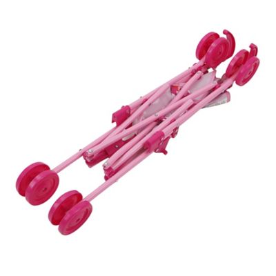 Image showing  Doll Umbrella Stroller - Pink & White Dots - Fits Dolls Up to 24 in., Easy to Fold for Storage, T702037