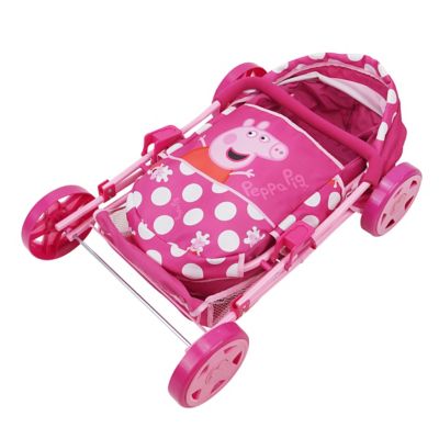 Image showing  Baby Classic Doll Pram Set - Pink & White Dots - 7 pc. Set, Fits Dolls Up to 18 in., T838037