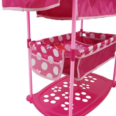 Image showing  Doll Twin Care Station - Pink & White Dots - Fits Dolls 14-18 in., Sleep Eat & Play Doll Set, T794037