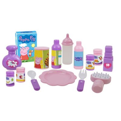 Image showing  19 pc. Doll Sleep N' Play Set - Pink & White Dots - Travel, Feed, Sleep, T820037