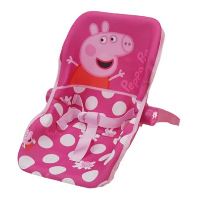 Image showing  Baby Doll Car Seat - Pink & White Dots - Fits Dolls Up to 18 in. Convertible Into a Feeding Chair, T780037