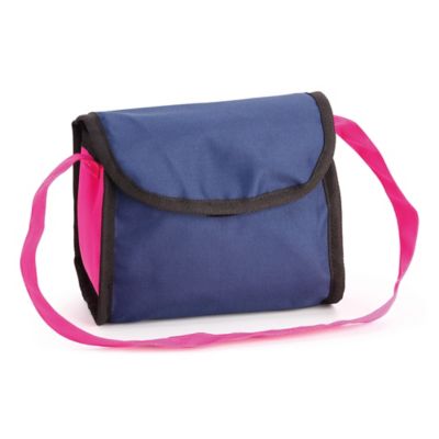 Image showing  Dolls: Trendy Pram - Blue, Hot Pink, Butterfly - Includes Shoulder Bag, 13013AA