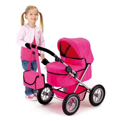 Image showing  Dolls: Trendy Pram - Hot Pink - Includes Shoulder Bag, Fits Dolls Up to 18 in., 13029AA