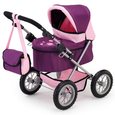 Bayer Design Dolls: Trendy Pram - Purple & Pink - Includes Shoulder Bag, Fits Dolls Up to 18 in., 13057AA