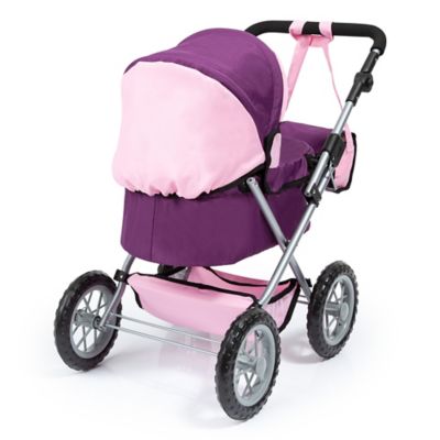 Image showing  Dolls: Trendy Pram - Purple & Pink - Includes Shoulder Bag, Fits Dolls Up to 18 in., 13057AA