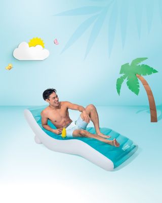 Image showing 7 th Intex Splash Lounge - (56874Ep) Teal & White Water & Pool Float, 56874EP