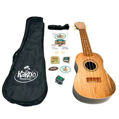 KaKo'o 21 in. Professional Wooden Ukulele Set - Soprano Ukulele Set Contains Guidebook, 50015