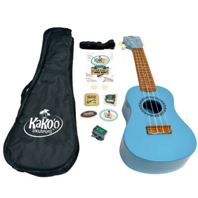 KaKo'o 21 in. Professional Wooden Ukulele Set - Soprano Ukulele Set Contains Guidebook, 50016