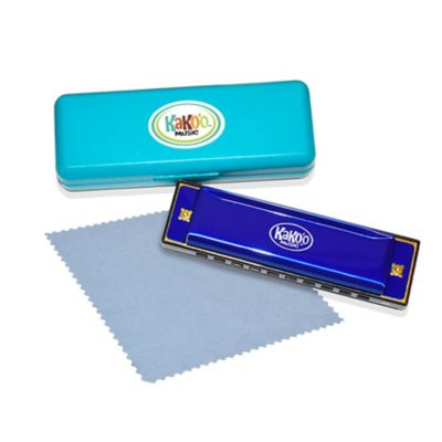 KaKo'o Classic Metal Harmonica - 4 in. Harmonica Comes with Storage Case, Microfiber Cloth, 50301