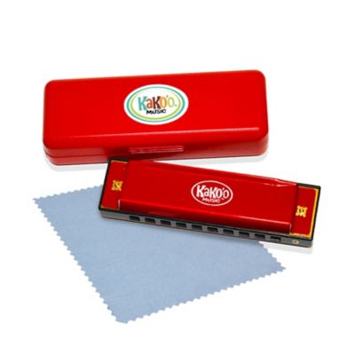 KaKo'o Classic Metal Harmonica - 4 in. Harmonica Comes with Storage Case, Microfiber Cloth, 50303