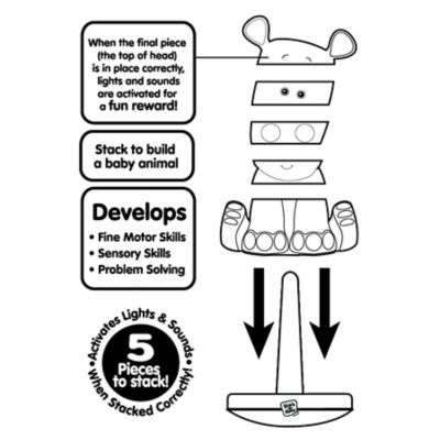 Image showing  5 pc. Baby Horse Stacking Animal Tower Toy with Lights and Sounds, Ages 12 Months and Up