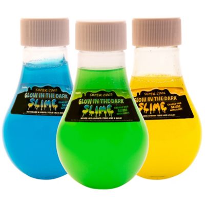 Super Cool Slime: Glow in the Dark Pack of 3 - Non-Toxic, 5 oz. Bottles in Blue Yellow & Green, 10701