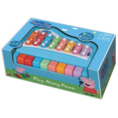 peppa pig play along piano - 2-in-1 paino & xylophone, 8 notes & keys