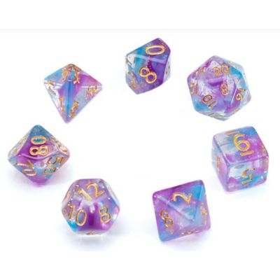 Gate Keeper Games Mighty Tiny Dice: Cognitive Dissonance Set - 7 Piece Resin 12Mm Roleplaying Dice Set, Two Color Essence Sytle