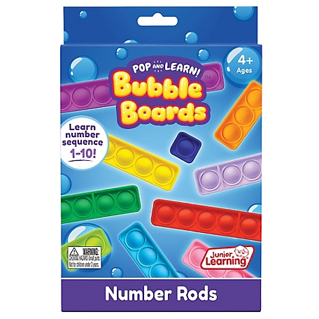Junior Learning Number Rod Bubble Boards: Pop and Learn, Learn to ct. Out Numbers