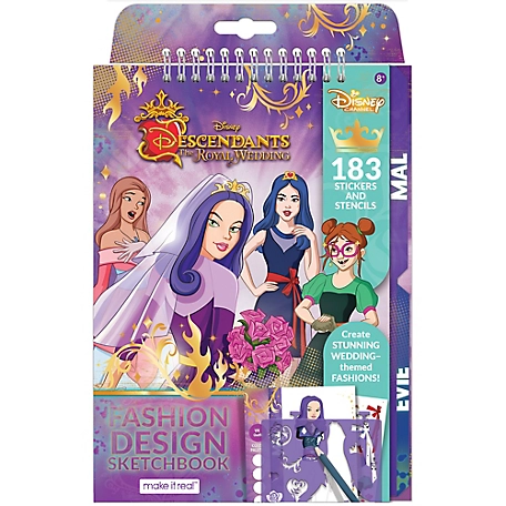 Disney Descendants Royal Wedding: Fashion Design Sketchbook - Make It Real, Includes 183 Stickers & Stencils, 4209
