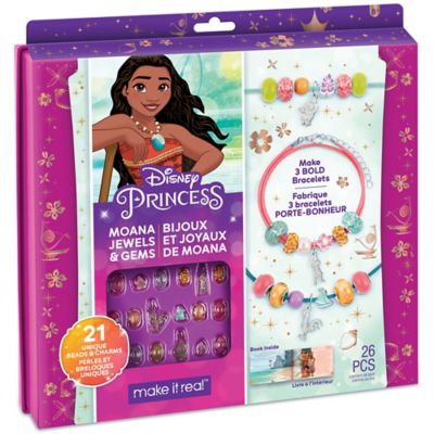 disney princess: jewels & gems moana - create 3 bold bracelets, make it real, 26 piece, 4213