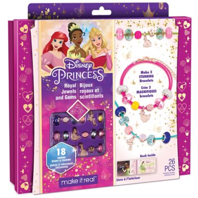 disney princess: royal jewels & gems - create 3 stunning princess bracelets, make it real, 26 piece, 4210