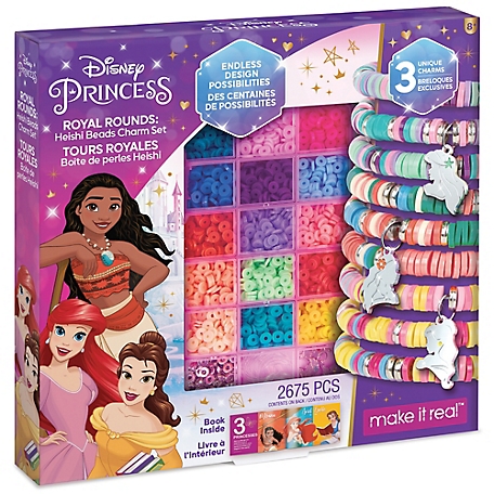 Disney Princess: Royal Rounds: Heishi Beads Charms Set - 2675 Pieces, Make It Real, Beads & Storage Container, 4216