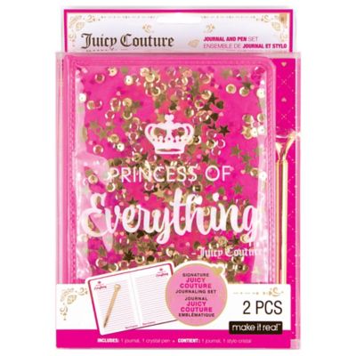 Juicy Couture Princess of Everything Glitter Journal & Pen Set - Pink & Gold, Make It Real, 4427