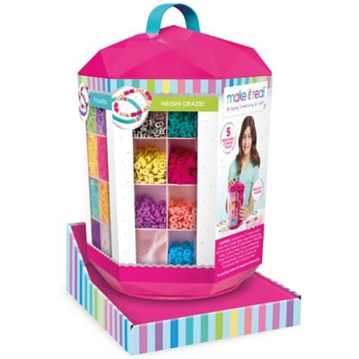 Image showing  5-in-1 Friendship Bracelet Activity Tower, 1,600 Pieces Spinning Vertical Platform, 5 Removable Storage Trays