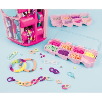 Image showing  5-in-1 Friendship Bracelet Activity Tower, 1,600 Pieces Spinning Vertical Platform, 5 Removable Storage Trays
