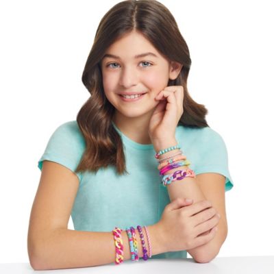 Image showing 6 th Make It Real 5-in-1 Friendship Bracelet Activity Tower, 1,600 Pieces Spinning Vertical Platform, 5 Removable Storage Trays