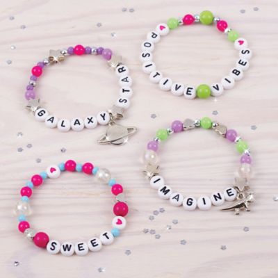 Image showing  Block 'N Rock Bracelets Kit, Create 4 Unique Letter Charm Bracelets, 147 pc.