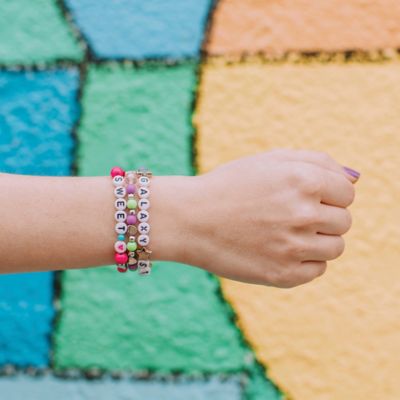 Image showing 5 th Make It Real Block 'N Rock Bracelets Kit, Create 4 Unique Letter Charm Bracelets, 147 pc.