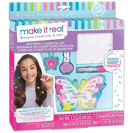 Make It Real Butterfly Dreams Cosmetic Set - 11 Pieces, Tweens & Girls, 2326