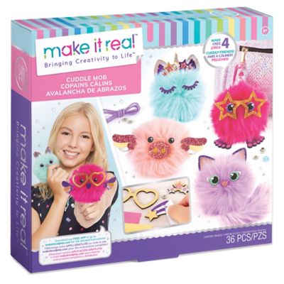 Make It Real DIY Cuddle Mob - Create 4 Pom Pom Characters, 36 Pieces, 1409