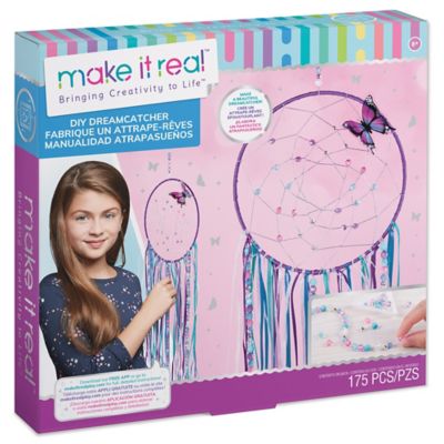 Make It Real DIY Dreamcatcher - Purple Pink Blue Butterfly, 175 pc. All-in-One DIY Kit, 1403